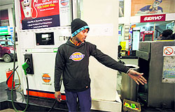 Rajesh, an employee of the petrol station, narrates the incident in Chandigarh on Saturday evening