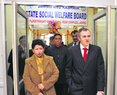 Chief Minister Omar Abdullah after inaugurating the new premises of the State Social Welfare Board in Jammu
