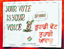 A poster released by the CEO to encourage the people to excercise their right to vote in the state assembly elections. 