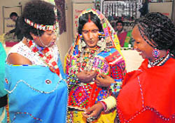 Indian and Kenyan craftspersons at a special training workshop and skill exchange programme at Dilli Haat, New Delhi