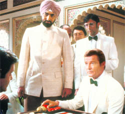 Kabir Bedi was given a bit role in Octopussy, a James Bond film shot in India  