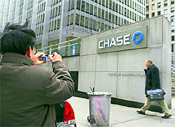 US multinational JPMorgan Chase's headquarters in New York City. The banks income fell 23% in Q4 of 2011 after having to set aside $528 million for additional litigation costs related to poorly written mortgages during the real estate boom