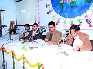 Dignitaries at a seminar on "Translation, Bilingualism, Pedagogy: Possibilities, Potentials and Pitfalls in Ateli. A Tribune photograph