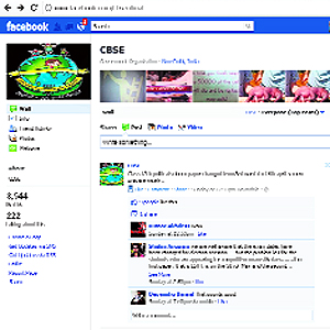 A fake webpage of the CBSE on Facebook