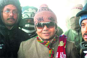 Bollywood actor Rajpal Yadav who is in Shimla for the shooting of film Blue Mountain