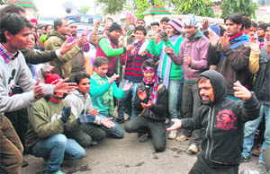A nukkad natak being staged for the BJP in Dehradun on Wednesday. 