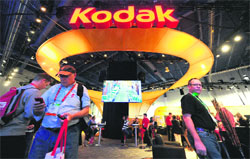 A file picture taken on January 11 of the Kodak display at the International Consumer Electronics Show (CES) in Las Vegas, Nevada. US camera pioneer Eastman Kodak, which brought photography to the masses over a century ago, filed for bankruptcy