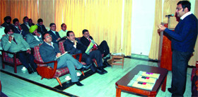 CDM stakeholders consultation meeting in progress at the NFL guest-house in Bathinda on Thursday.