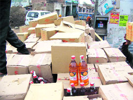 A liquor consignment that was seized in Bareke village in Ferozepur. 