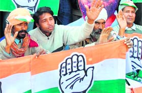 Supporters at a Congress rally in Samana on Saturday