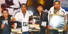 Singer Feroz Khan (2nd from right) releases his album Chittiyan Wangaan in Amritsar.