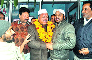 Congress leader Ashok Sharma, who was expelled from the party in Haridwar, gets emotional on Sunday.