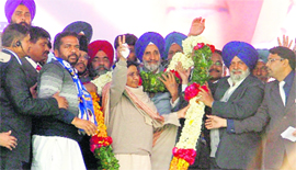 Uttar Pradesh Chief Minister Mayawati at a rally in Chhapar.