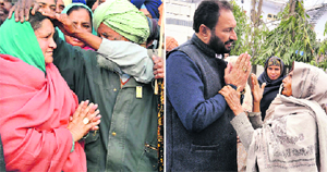 Shiromani Akali Dal candidate Harpreet Kaur Mukhmailpur and (right) Congress candidate Madan Lal Jalalpur canvass in the Ghanaur assembly constituency in Patiala district.