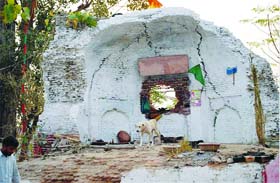The samadhi of Maharaja Sher Singh in a dilapidated condition at Lahore in Pakistan