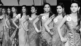 Students of the GCS Group participate in a fashion show at Cultural Fusion organised by the PTU distance education programme in Chandigarh on Monday