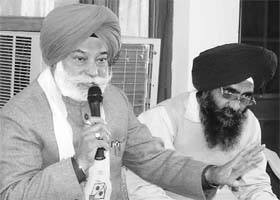 Bir Devinder at a press briefing in Mohali on Monday