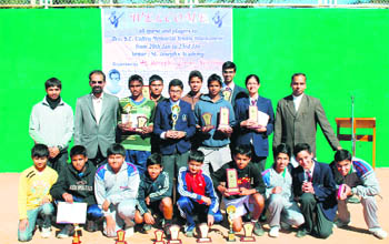 Winners and runnersup of the Brother SE Coffey Memorial Tennis Tournament played at St Josephs Academy (SJA) in Dehradun on Monday.