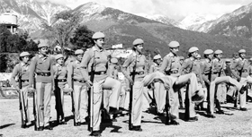 HP policewomen during a rehearsal for the Republic Day parade at Dharamsala on Monday.