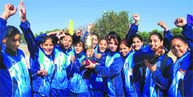 Winners strike a pose with their trophy in Chandigarh on Tuesday.