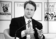 Bank of America CEO Brian Moynihan at a debate at the World Economic Forum (WEF) in the Swiss resort of Davos