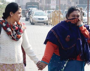 The accused woman brought at the Saket court in New Delhi on Wednesday.