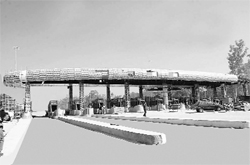 A toll plaza on National Highway 22.