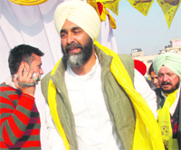 Peoples Party of Punjab president Manpreet Badal at a rally in Mohali