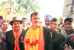 PPP candidate Abhey Singh Sandhu in Nawanshahr.
