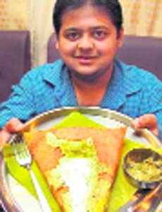 A restaurant in Bangalore serves dosa with gold foil