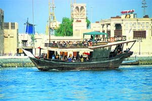 Dhow cruises along Khor Dubai (Dubai Creek) are a symbol of Emirati lifestyle