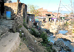The Bindal riverbed polluted by heaps of garbage in Ward No. 49, Dehradun