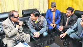 Jammu and Kashmir Pradesh Congress Committee chief Saifuddin Soz during a meeting with senior party leaders in Jammu on Sunday