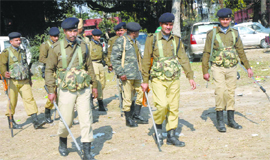 Central paramilitary forces on patrolling duty on Sunday.