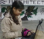 One of the students of PTU GZS assisting in webcasting procedure for 31 critical booths