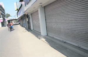 Shutters remained down in most markets and streets wore a deserted look owing to Assembly polls in Jalandhar on Monday.