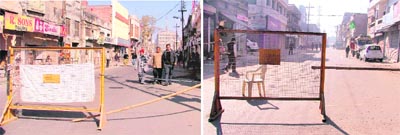The main road connecting Old Court Chowk and Kailash Cinema Chowk was barricaded at both ends resulting in closure to vehicular traffic all through the day in Ludhiana on Monday.