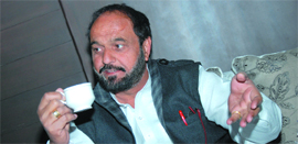 Congress candidate Harminder Singh Jassi in a relaxed mood at his residence.