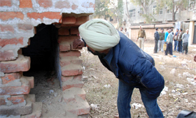 A hole found in one of the walls.