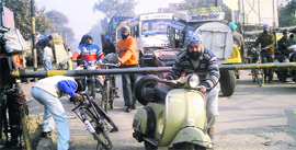 A view of the Sahnewal level crossing. photo by writer