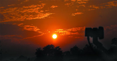 A setting sun was viewers delight in Bathinda on Wednesday evening.