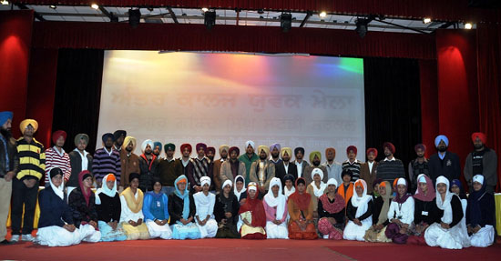 The participants at the inter-college youth festival organised at the Adesh Institute of Medical Sciences & Research, Bathinda, on Wednesday.