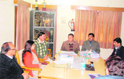 Officials discussing the post-election scenario in Nainital 