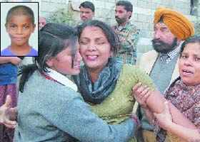 The wailing mother and sister of Rahul (inset) in Jalandhar on Wednesday