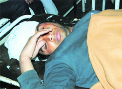 Randhir, who was injured in a clash, lies at the General Hospital in Sector 6, Panchkula, on Thursday