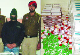 The accused in police custody in Jalandhar on Thursday. 