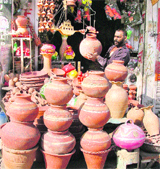 Ghumar Mandi, once a domain of potters, is left with only a couple of potters in the bazar.