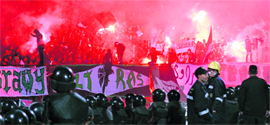 A riot broke out at a soccer stadium in Port Said after fans of top-tier clubs al-Masry and al-Ahly clashed following the formers victory on Wednesday.