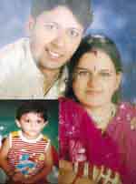 Nitin Maini and his wife Shweta Maini in happier days and their son Garv (inset).