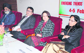 Justice Sabina of the Punjab and Haryana High Court and Rajinder Kaur (right) during a seminar in Amritsar on Saturday. 